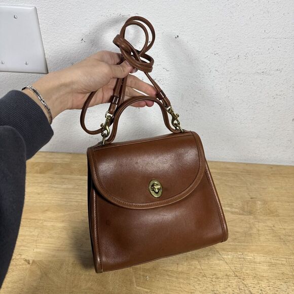 Vintage Coach 9983 Regina Leather Satchel Bag Purse Crossbody Brown W/ Strap - Picture 8 of 16